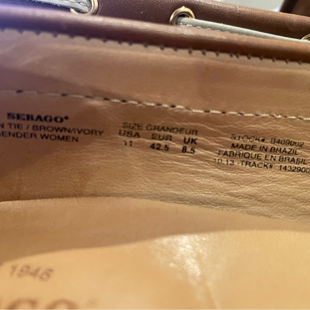 Sebago Lisbon tie pumps 2 3/4” heel. Women’s size 11. Brown leather - Picture 4 of 4